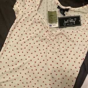 Just Polly Women's White and Red Crop Top